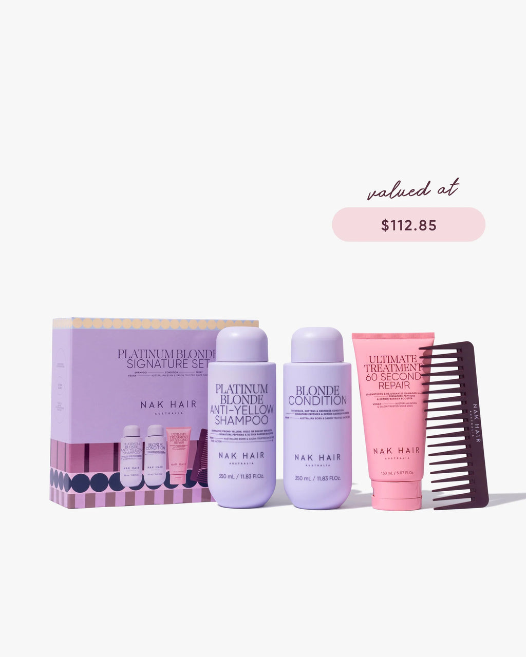 NAK Signature Holiday Platinum Anti-Yellow Blonde Trio with Gift