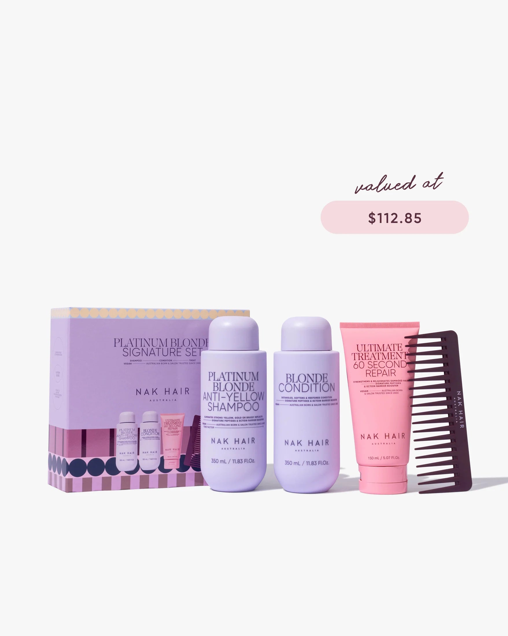NAK Signature Holiday Platinum Anti-Yellow Blonde Trio with Gift